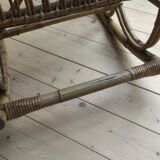 Fauteuil à bascule rocking chair en rotin