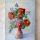 Old painting / oil on canvas bouquet of flowers
