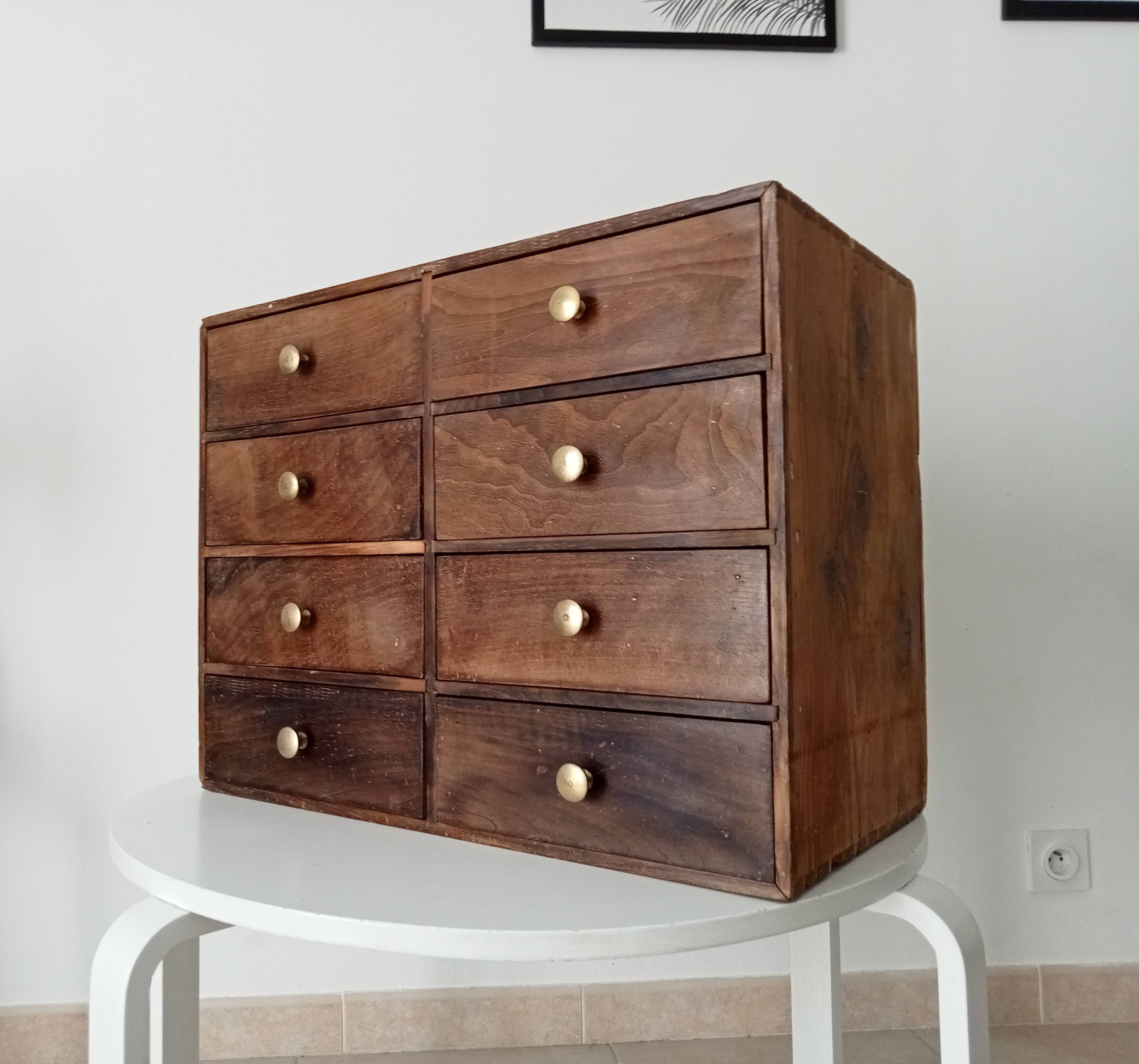 Meuble d'horloger niche a tiroirs années 30/40