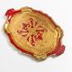 Deep red vintage decorative plate in wood, Italy, 1960s