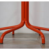 Vintage coat rack in orange lacquered metal