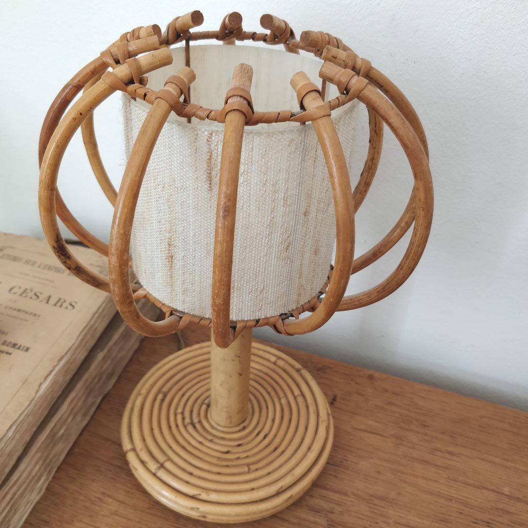 1960s rattan lamp or desk