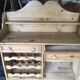 Massive fir kitchen buffet from the 1960s/70s in good condition
