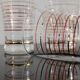 Set of 7 vintage glasses bordered gold and red years 50/60