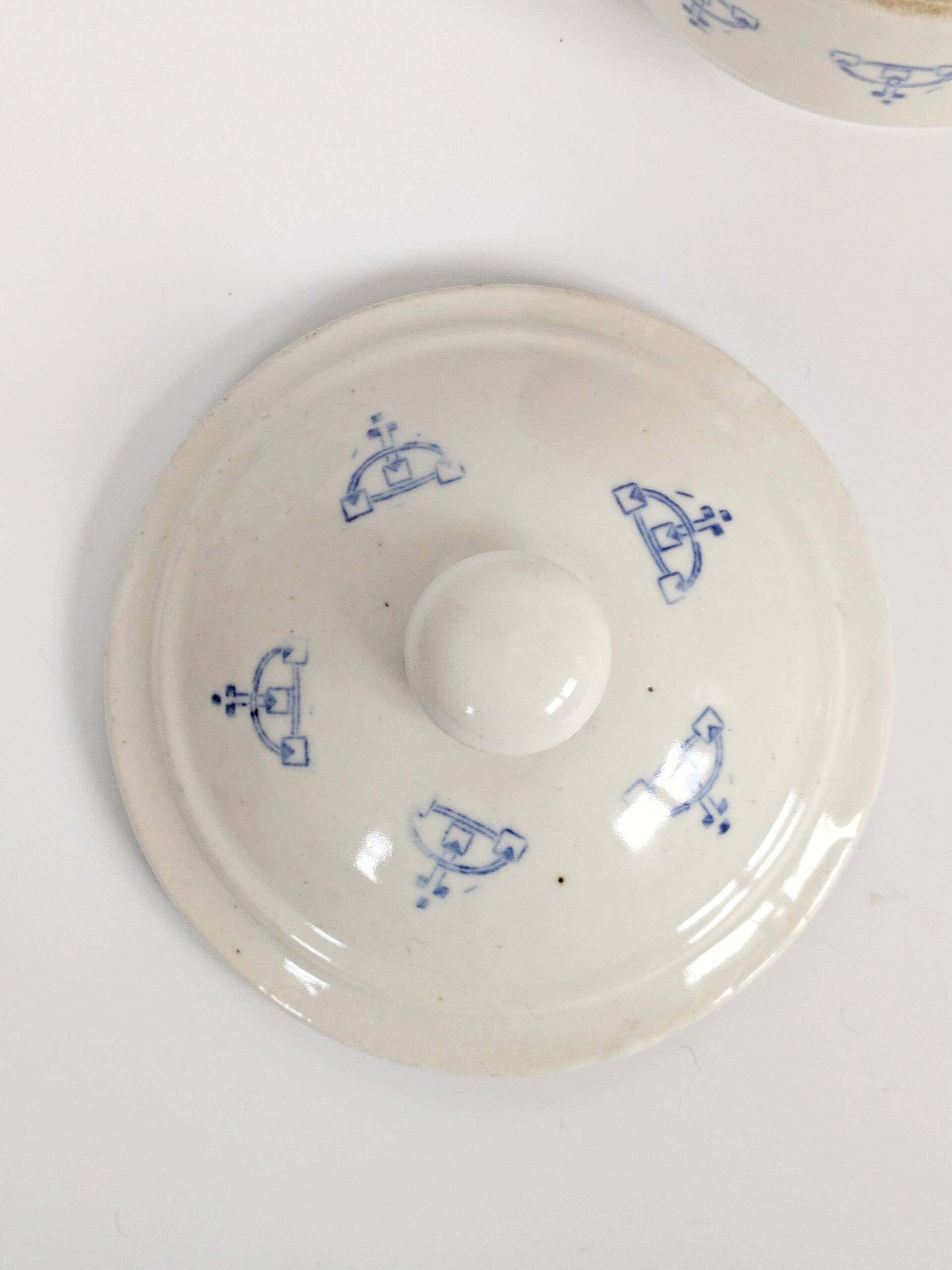 Set of 2 vintage ceramic terrines from Saint-Uze, Art Deco.