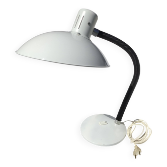 Adjustable white metal desk lamp