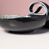 Italian ceramic serving bowl by aldo londi for bitossi 1950's