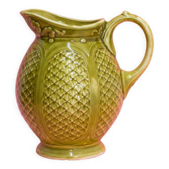 Sarreguemines green vintage carafe