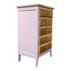 Commode vintage pieds compas rose poudré 1950