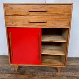 Commode vintage 2 portes coulissantes 2 tiroirs