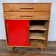 Small infilade vintage chest of drawers 2 sliding doors 2 drawers