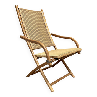 .fauteuil rotin pliable design 1960.