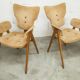 4 chairs and 2 Lounge armchairs by Roger Landault, ABC edition, 1950.