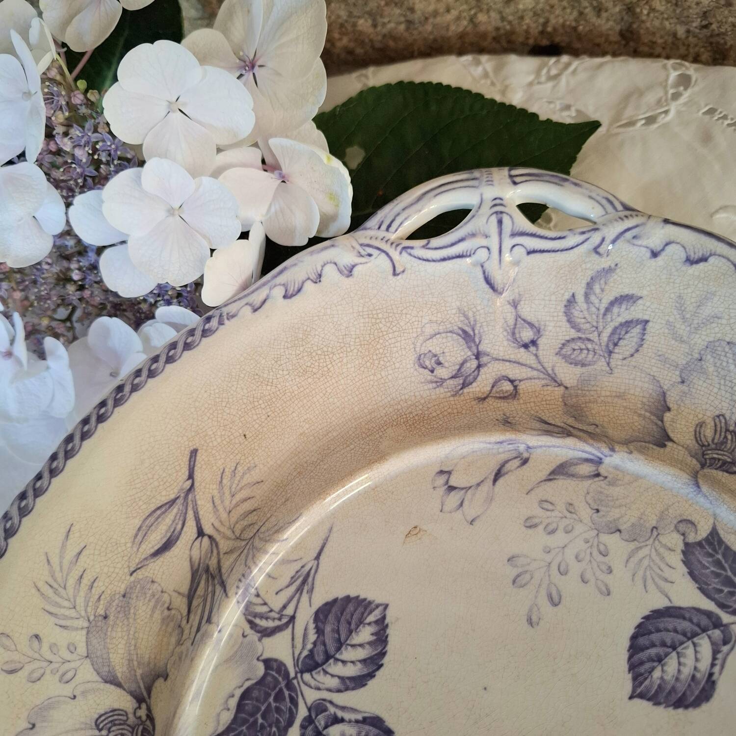 Antique iron earthenware dish