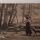 Oil on canvas the sheep herder signed Schmidt
