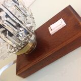 Lamp bedside vintage cut glass and wood base