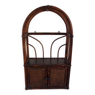 Small vintage rattan shelf