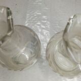 Old small glass bottle, collection, decoration, vintage h 15 cm