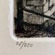 Engraving Rotterdam Delfshaven canal signed 28/250 + frame