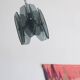 Mid century Italian pendant lamp with 9 faceted glass panels