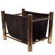 Vintage Brass and Canvas Magazine holder 1970s France