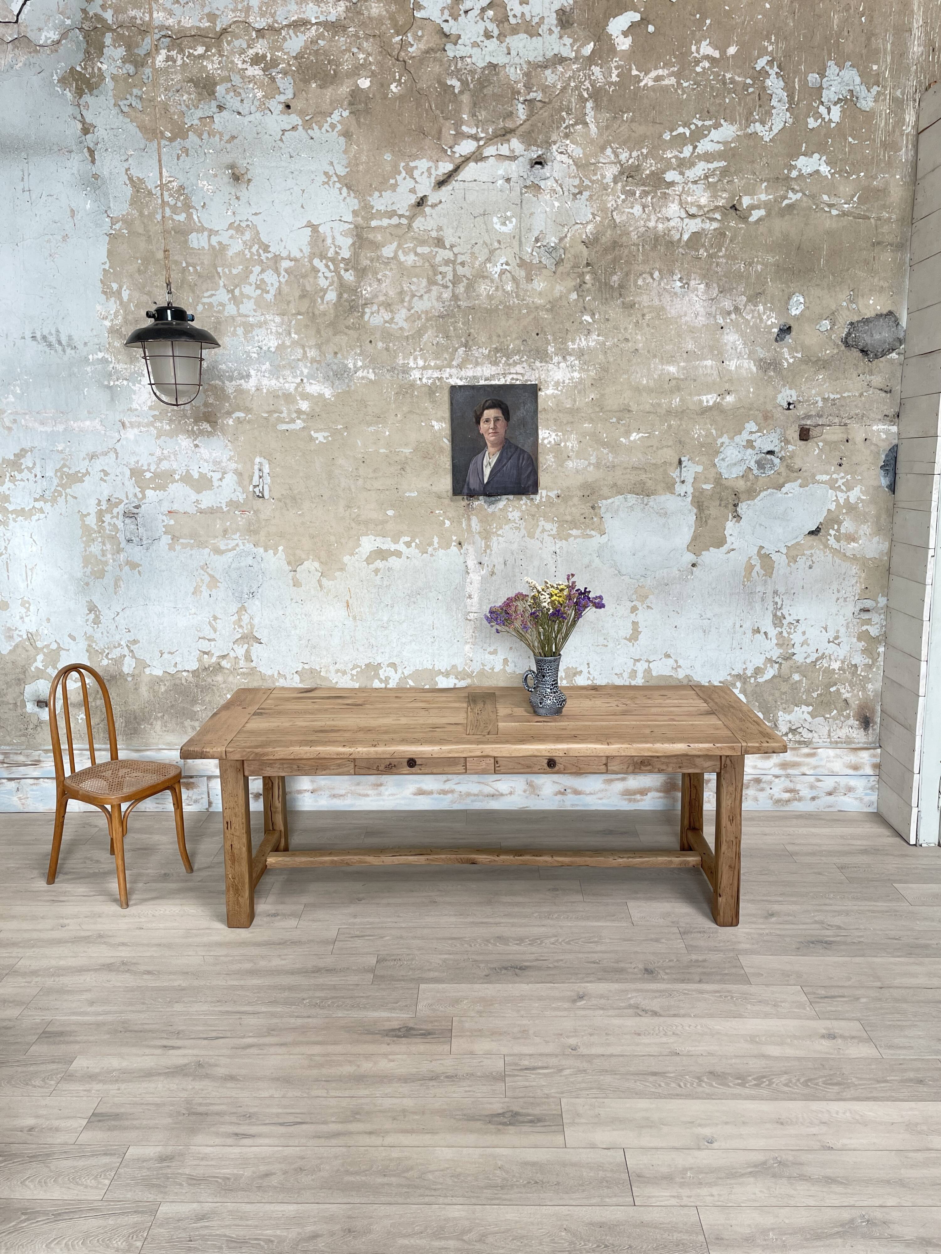 Solid oak farm table