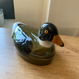 Terrine in the shape of duck, ramekin, butter dish