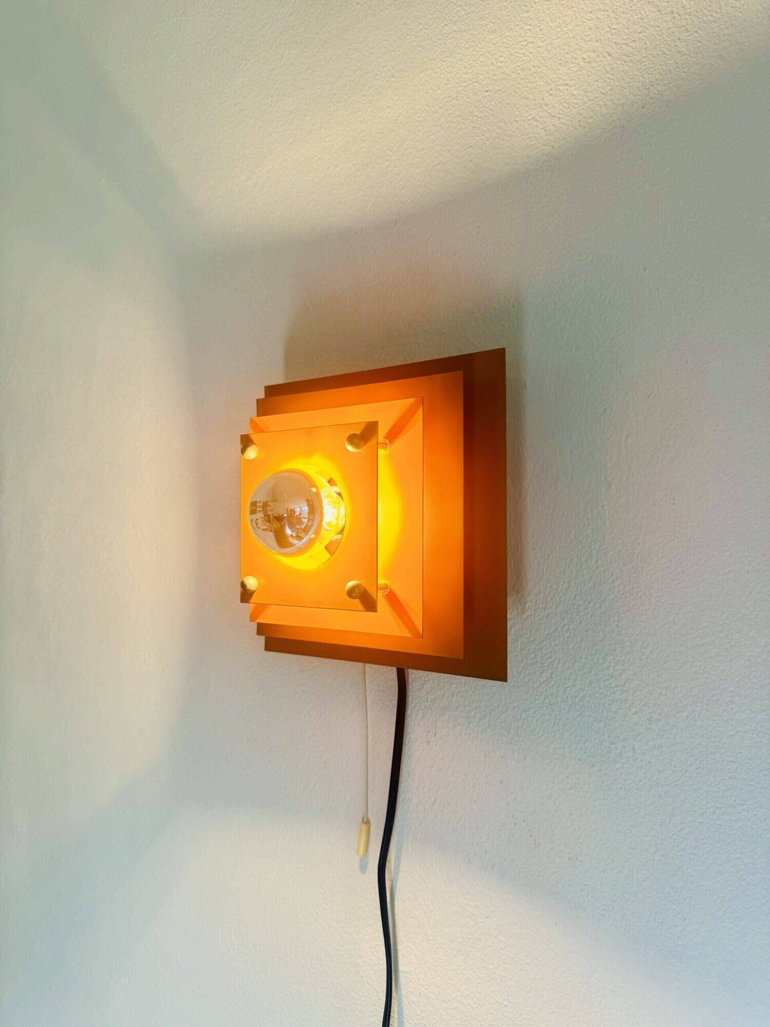 Pyramid Layered Wall Lamp In Orange By Hustadt Leuchten, Germany 1960S