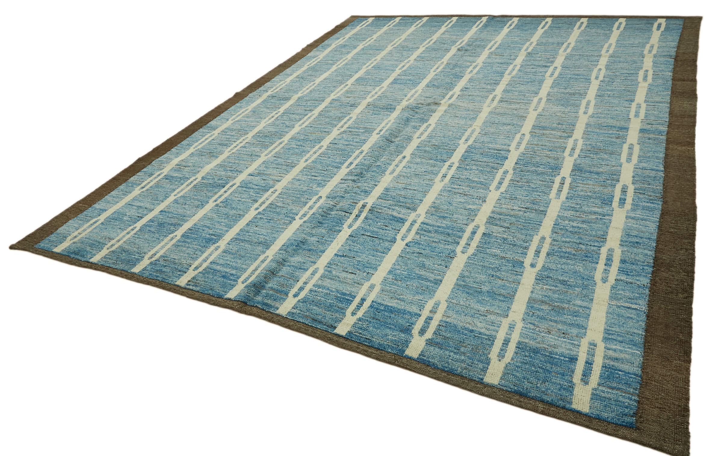 Handmade Turkish One of a Kind 280 cm x 362 cm Blue Wool Carpet