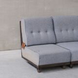 Guillerme et Chambron oak mid-century modular sofa