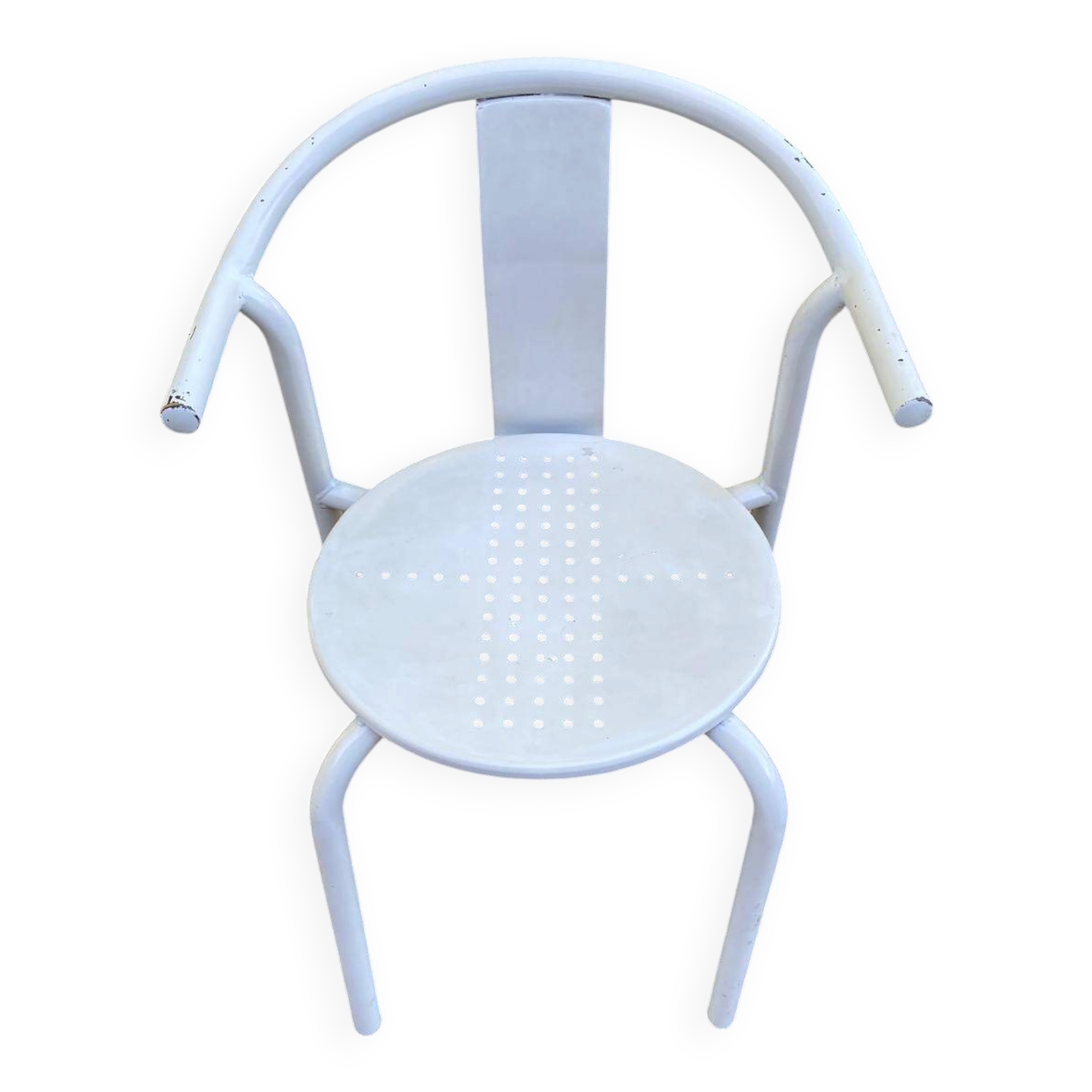 Vintage IKEA Maxmo Armchair 80s White Metal Design