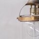 Pair of french glass and brass pendants mid century