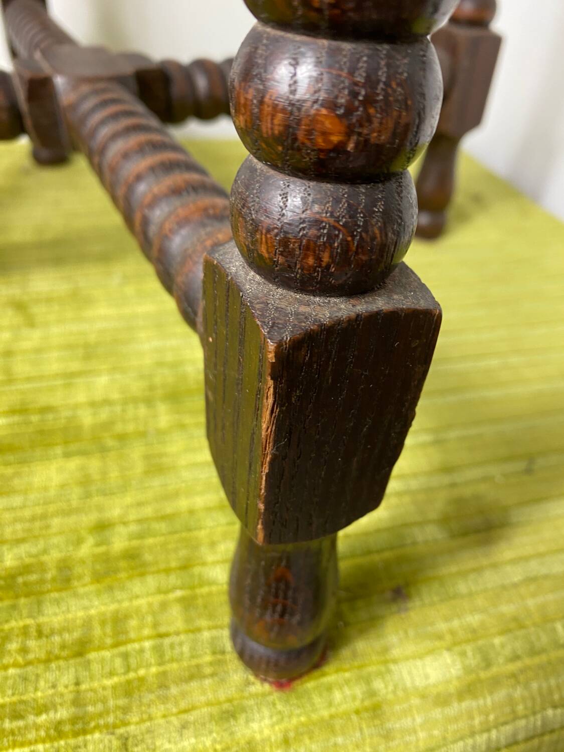 Round turned wood side table