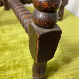 Round turned wood side table