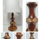 Lampe en bois tourné et incrustation de bois vintage