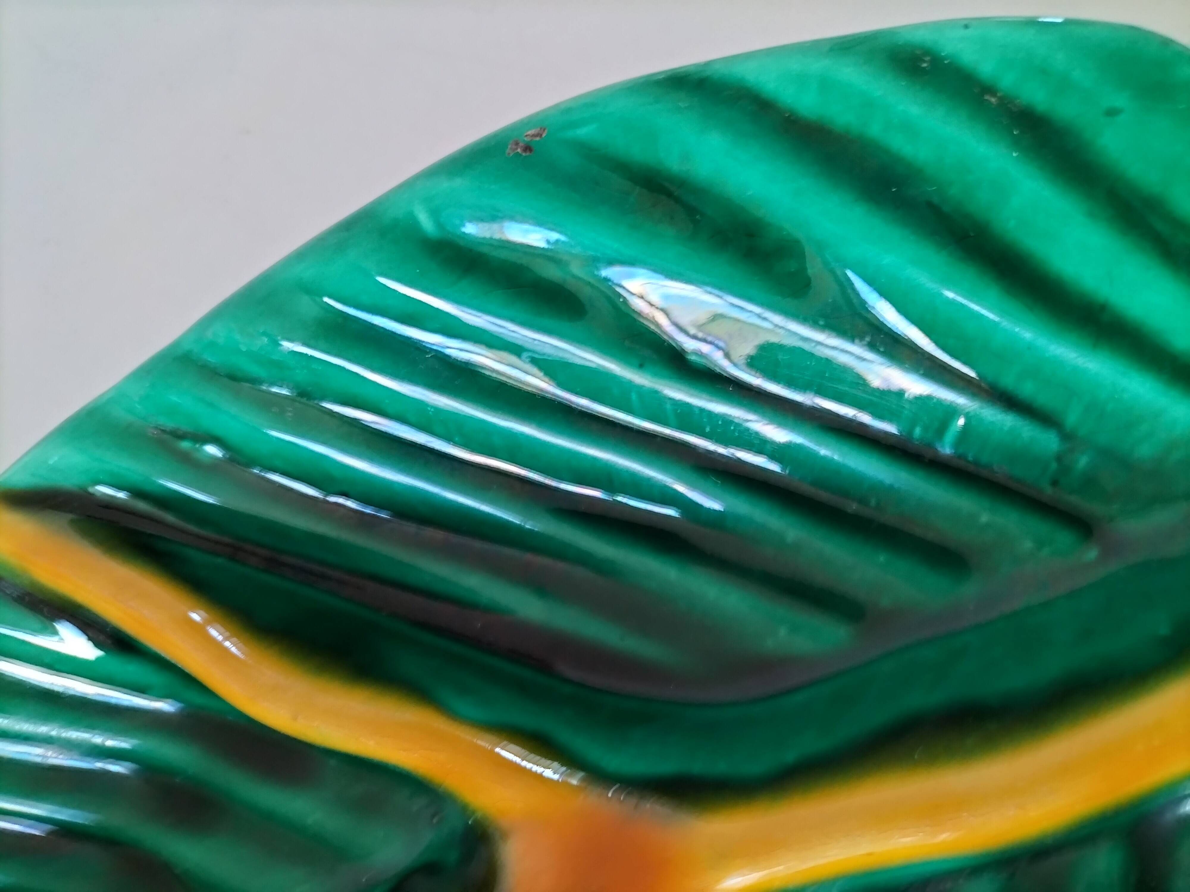 Vallauris ceramic tropical leaf tray, 1950s/1960s