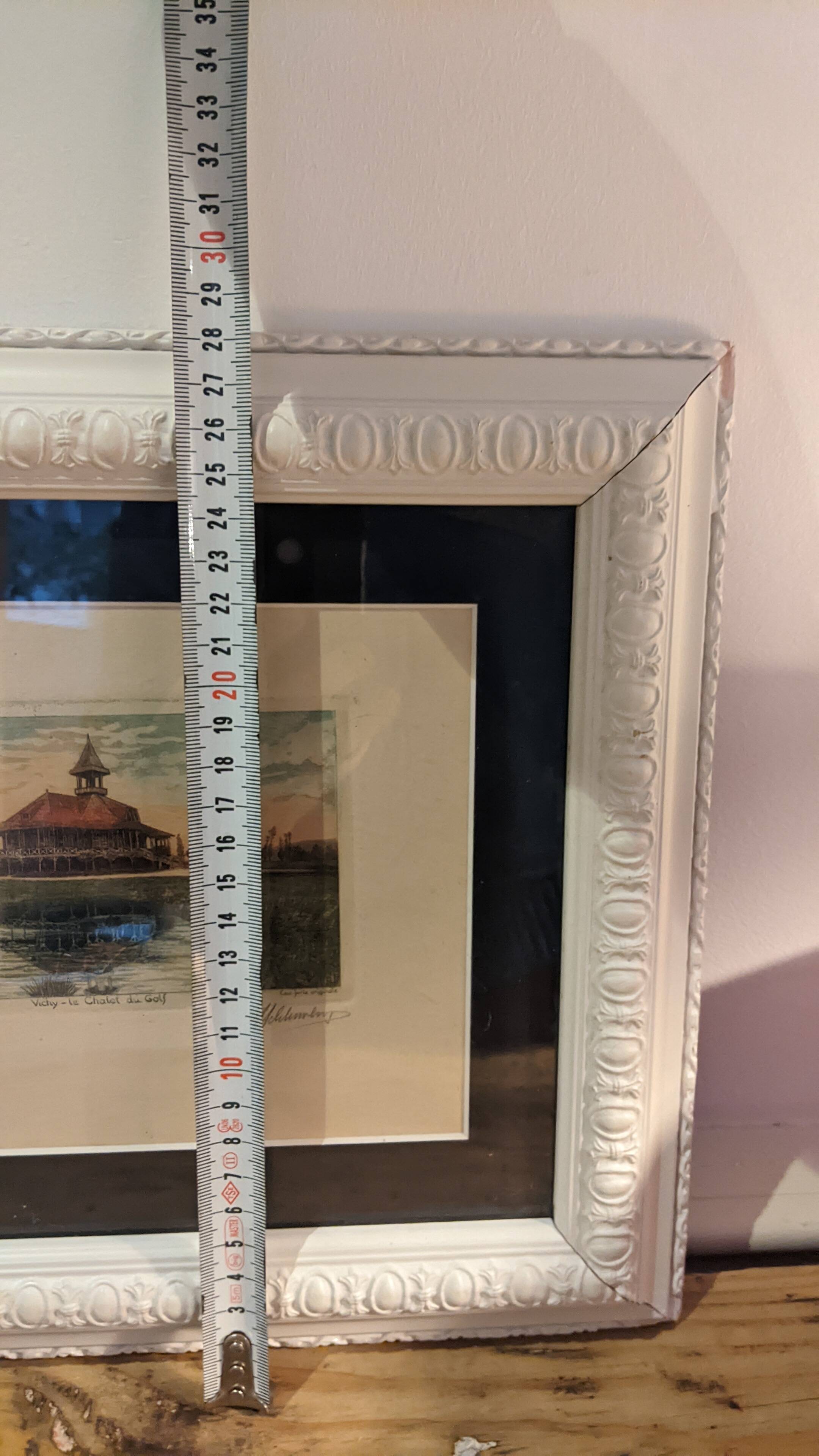 Original etching signed Schlumberger Vichy Bellerive the Allier golf chalet