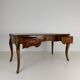 Louis XV style double-sided mahogany and rosewood flat desk