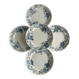 Set of 5 vintage earthenware flat plates