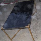 Bronze coffee table and black glass