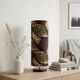 tube lamp wooden base | wax fabric boho-ethnic chic