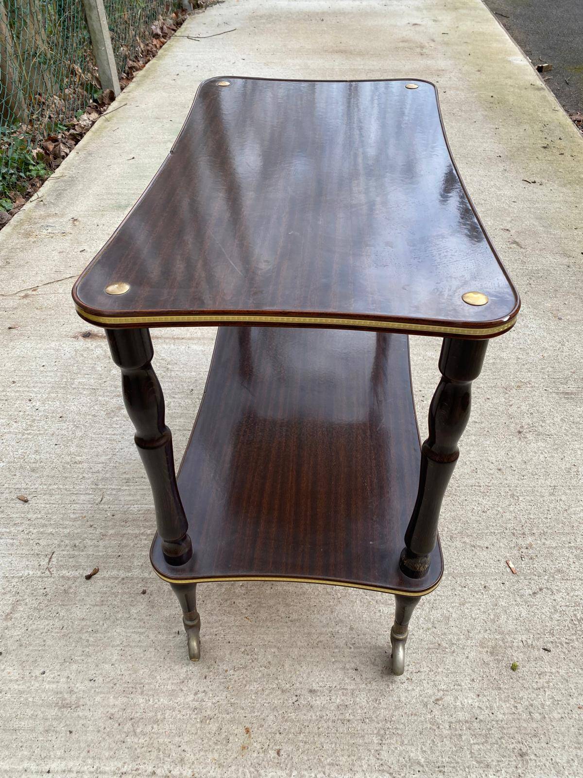 Desserte 2 plateaux vintage en palissandre