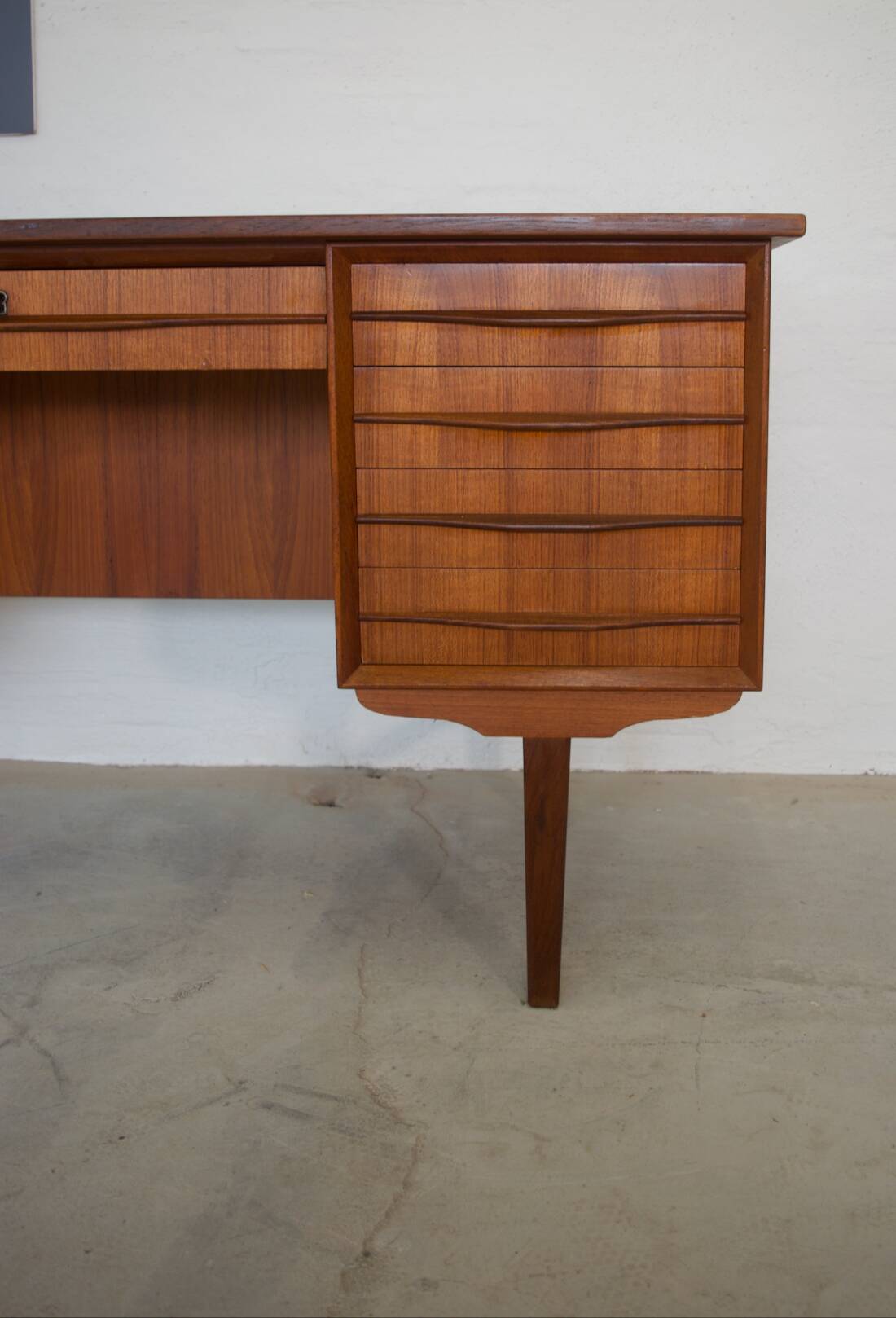 Danish Teak 7-Drawer Desk, 1960s.