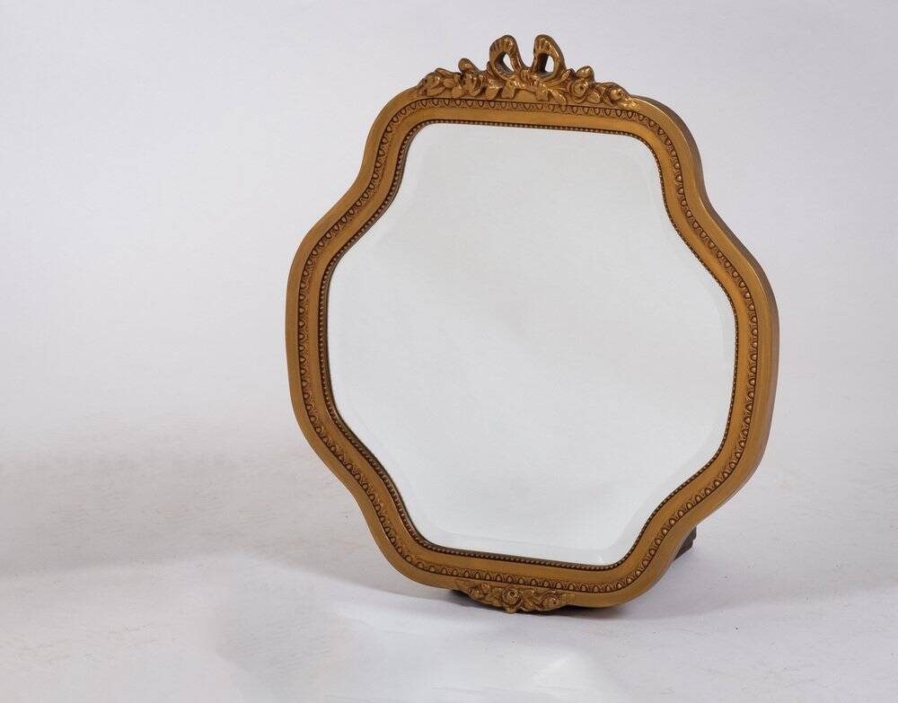 Miroir Doré Antique avec Verre à Facettes, 1800s