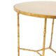 Golden metal side table with a grey marble top, 20th century.