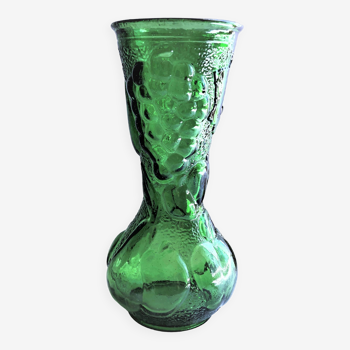 Grand vase en verre vert d'Empoli Italie vintage