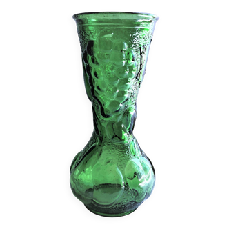 Grand vase en verre vert d'Empoli Italie vintage