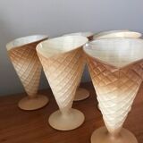 Set of 6 vintage ice cream cups