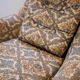 Set of 2 vintage high-back swivel armchairs with abstract upholstery