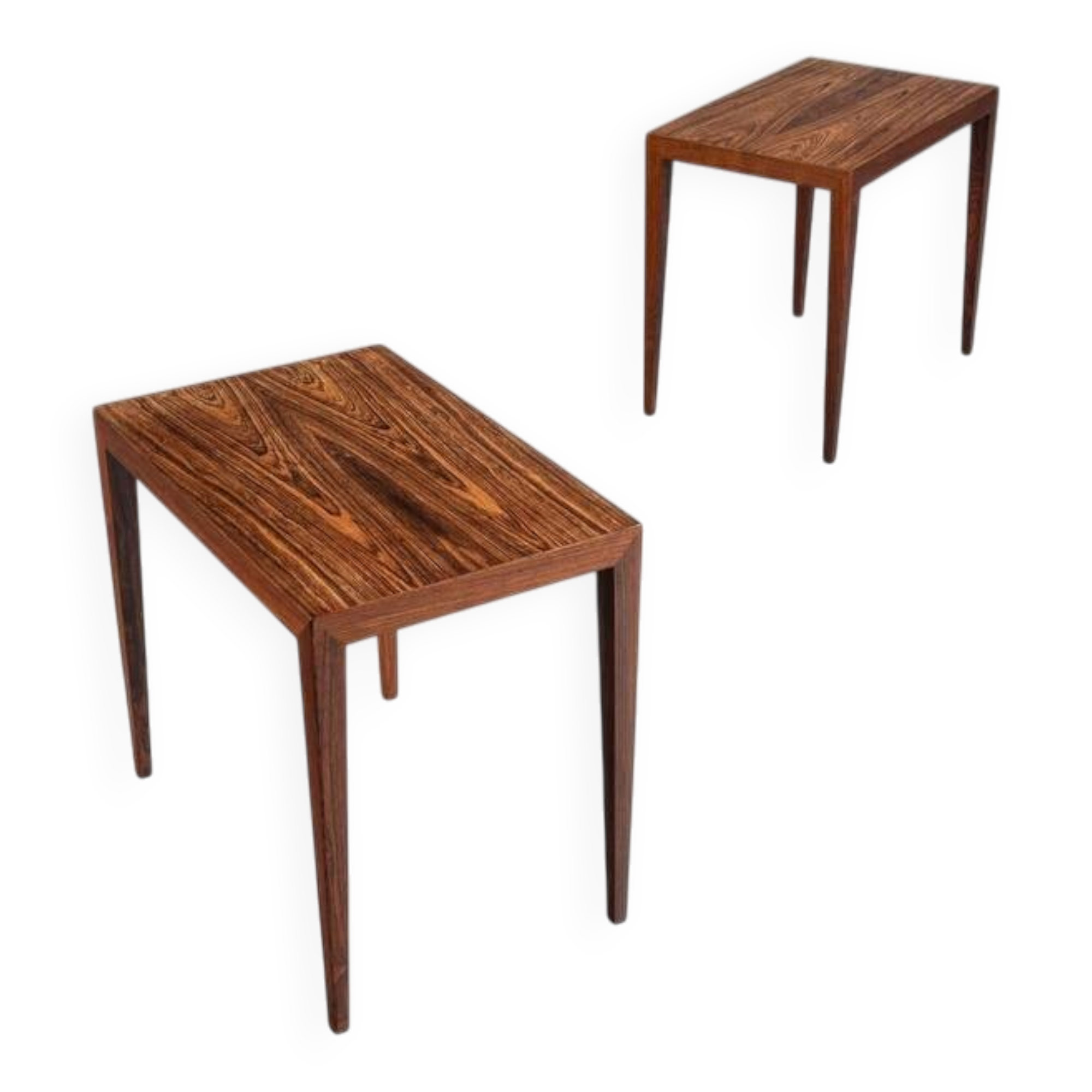 Severin Hansen side tables in rosewood Haslev Denmark 1960